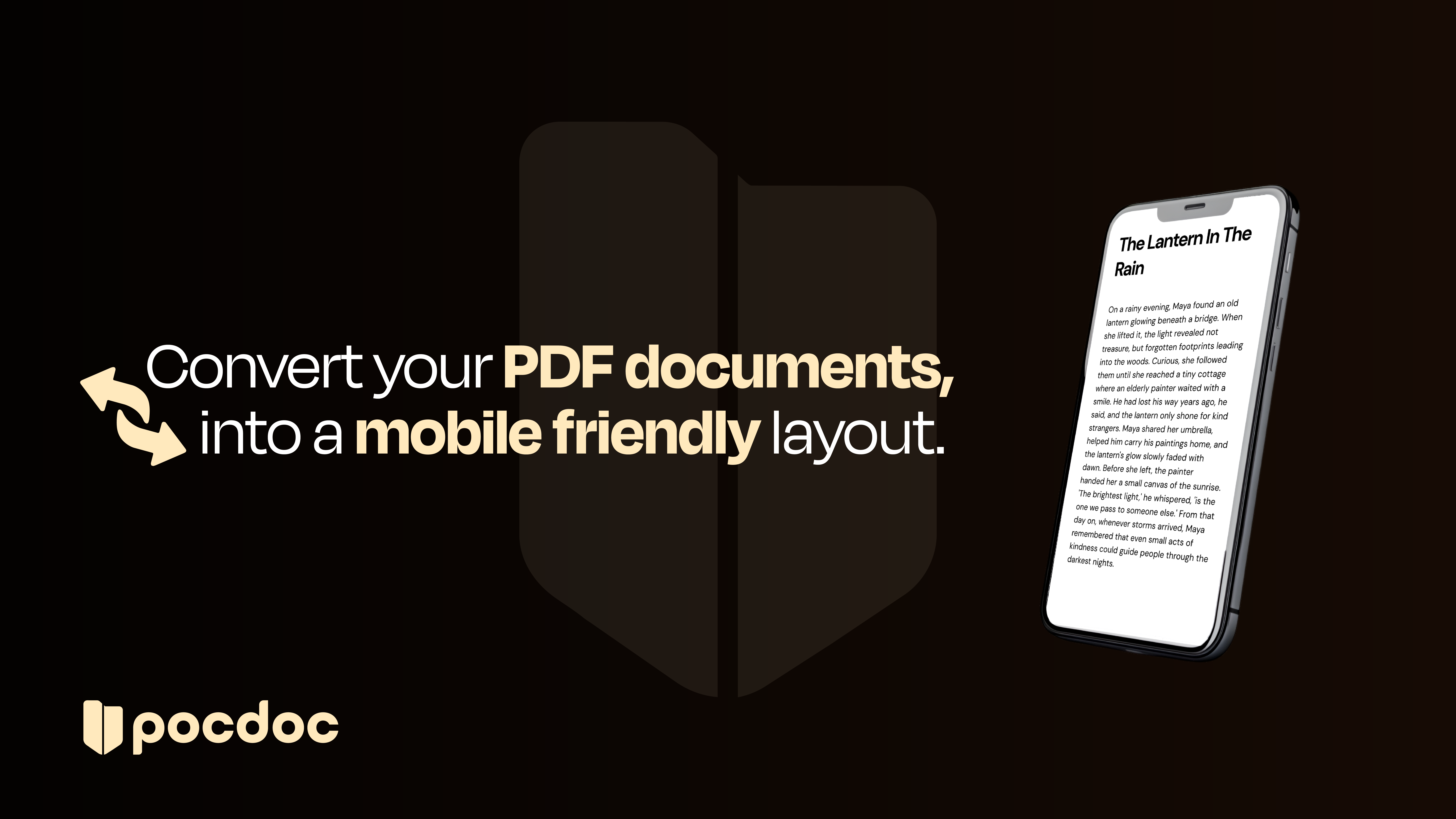 Pocdocs — convert PDF documents into a mobile friendly layout